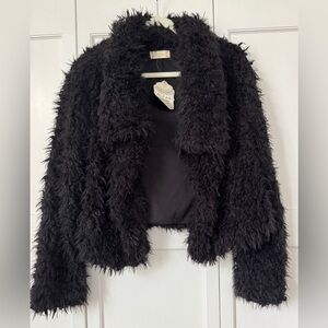 Altar’d State Black Faux Fur Jacket Size S NWT